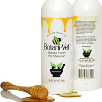 botanivet Miel de Manuka Pet Champú Orgánico Certificado 16 oz – 100% Ingredientes Naturales – Veterinaria Dermatólogo formulado para alergias y prurito - BESTMASCOTA.COM