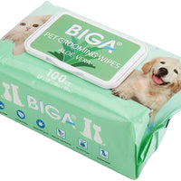 Toallitas desodorizantes hipoalergénicas para mascotas con fragancia, orgánicas naturales y antibacterianas para la limpieza de los ojos de la cara, las orejas, las patas de los dientes, 100 unidades por paquete - BESTMASCOTA.COM