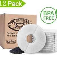 Hellosam Filtro de repuesto para fuente de mascotas, 12 paquetes, filtro de fuente de agua para mascotas, dispensador automático de agua para mascotas, filtros activados de carbón para agua potable - BESTMASCOTA.COM