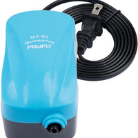 Pawfly ma-60 Silenciosa bomba de aire de acuario para 10 galones con accesoríos, válvula y tubo de retención de aire, 1,8 L/min - BESTMASCOTA.COM