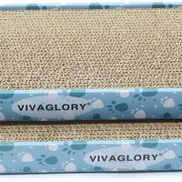 Vivaglory - Rascador de gatos reversible de cartón con caja, almohadilla rascadora para gatos, sofá corrugado para gatos, incluye hierba de gato - BESTMASCOTA.COM