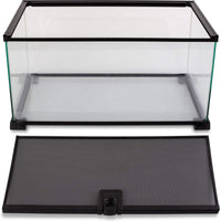 REPTI ZOO 10 Gallon - Jaula de cristal para reptiles, 7.9 x 4.7 x 3.9 in, parte superior deslizante para reptil, anfibio - BESTMASCOTA.COM