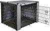 yotache - Funda para jaula de perro de doble puerta de 18 22 24 30 36 48 pulgadas, ligera de poliéster 600D para interior/exterior, duradera, impermeable, color gris - BESTMASCOTA.COM