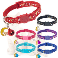 KOOLTAIL Cat Collar Breakaway with Bell for Kitten - 6 Pack Stars and Moon Charm Pendent Cat Reflective Collars Bell Glow in The Dark for Cats Kitty Puppy - BESTMASCOTA.COM