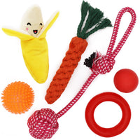 Conjunto de juguetes para perro pequeño, paquete de 6, balón, cuerda y juguetes para masticar para cachorro - BESTMASCOTA.COM