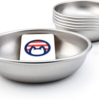 Americat Company - Juego de cuencos de acero inoxidable para gatos, fabricados en los Estados Unidos, diseñados para evitar la fatiga del silbato - Platos de agua y comida para gatos (juego de 2, 4 o 6) - BESTMASCOTA.COM