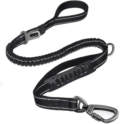 Correa para perro resistente, especialmente para perros grandes de hasta 150 libras, 6 pies, reflectante para entrenamiento, absorción de golpes, correa elástica con hebilla para cinturón de seguridad de coche, 2 asas acolchadas para control adicional - BESTMASCOTA.COM