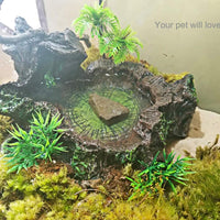 PINVNBY plataforma de resina para reptiles, árbol artificial, tronco, tanque de reptiles, cuenco de agua para alimentos para dragón, lagarto, gecko, rana de agua, serpiente - BESTMASCOTA.COM