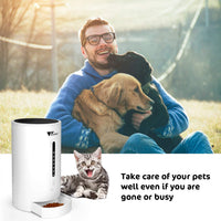 amzdeal - Comedero automático para gatos y perros, dispensador de alimentos para gatos con tamaño y tiempo de comida programable, 4 comidas por día, apto para perros y gatos - BESTMASCOTA.COM