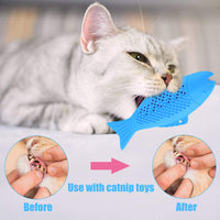 Dillitop Catnip Juguetes para gatos, juguete interactivo de goma natural con forma de pez para gatos, eficaz para limpiar los dientes de gato, cuidado dental, palillo para masticar para mascotas, gatos, 2 unidades - BESTMASCOTA.COM