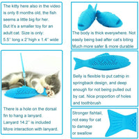 ShenVenga Catnip Juguetes para gatos interactivos cepillo de dientes recargable – Pez reutilizable de silicona gato auto limpieza juguete (azul y rosa) - BESTMASCOTA.COM