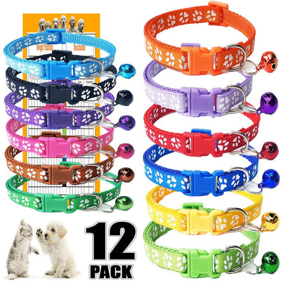 GAMUDA - Collares para cachorros - Collares para cachorros supersuaves de nailon - Collares de arena ajustables para cachorros - Varios colores reflectantes lisos y collares de identificación - Juego de 12 - BESTMASCOTA.COM