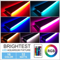 Barrina 48" Campana de Acuario Iluminación Cambiando Color Control Remoto Regulable RGB Luz LED para Acuario Tanque de Peces para Agua Fresca y Salada con Soporte Extensible, 45 a 50 Pulgadas 4FT - BESTMASCOTA.COM