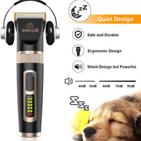 oneisall Cortapelos para perros profesionales, 2 velocidades, silencioso, recargable, inalámbrico, para aseo de mascotas, para perros pequeños y grandes, gatos, color negro - BESTMASCOTA.COM