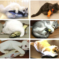 Paquete con 3 juguetes Malier de menta gatuna en forma de peces para jugar, morder, masticar, etc. para gatos, imitación de felpa - BESTMASCOTA.COM
