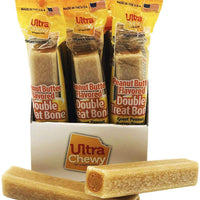 Ultra masticable: hueso de doble golosina, sabor a mantequilla de cacahuete, dulces para perros, base de arroz altamente digerible, promueve la placa y el control de tartartán, perfecto para entrenamiento, vida útil de dos años - BESTMASCOTA.COM
