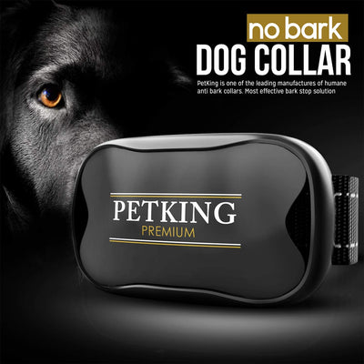 petking – eficaz anti corteza Collar de perro | Seguro & hummane no ladridos de dispositivo de control para detener tamaño pequeño, mediano y grande razas | Sin golpes spray o ayuda | Mejor 2018 anti-ladrido sonido y tecnología de vibración - BESTMASCOTA.COM