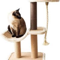 Catry, cuna de árbol para gatos con postes de sisal natural y cuerda de amarre para gatitos, S talla, Básico - BESTMASCOTA.COM