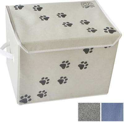 Feline Ruff - Caja de almacenamiento para juguetes de perro, tamaño grande Cesta de almacenamiento de juguetes para mascotas de 16.0 x 12.0 in con tapa. Cubo de lona plegable perfecto para juguetes y accesorios de gato. - BESTMASCOTA.COM