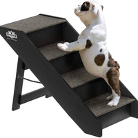 PETMAKER Folding Pet Stairs-Carpeted Foldable Durable Wood Steps-Compact Collection - BESTMASCOTA.COM