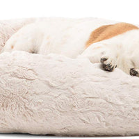 Best Friends by Sheri Lux Fur Donut Cuddler (varios tamaños) - Cama redonda para gatos y perros, alivio ortopédico, autocalentamiento y acogedor para un sueño mejorado, Prime, lavable a máquina, parte inferior resistente al agua - BESTMASCOTA.COM