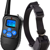 Runpettee - Collar de entrenamiento para perro, totalmente impermeable, recargable, con vibración, golpes, tono y retroiluminación LCD, collar electrónico de choque de Vibra, XL - BESTMASCOTA.COM