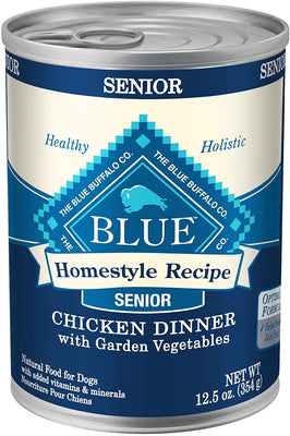 Blue Buffalo Homestyle Receta Natural Senior Humedecido Comida para Perro, Pollo 12.5-oz lata (Paquete de 12) - BESTMASCOTA.COM