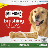 Milk-Bone masticables de cepillado diarios, golosinas dentales, grandes (30 ct), 40.4 oz (1.15 kg) - BESTMASCOTA.COM