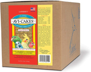 LAFEBER'S Classic Avi-Cakes - Alimento para pájaros para mascotas, fabricado con ingredientes no OMG y de grado humano, para cockatiels Conures Parakeets (Budgies) Lovebirds - BESTMASCOTA.COM