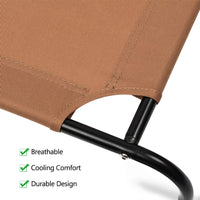 Elevated Dog Bed, Cooling Raised for Small Dogs & Cats, Waterproof Portable Pet Cot Bed for Camping Beach Outdoor Indoor Use Brown - BESTMASCOTA.COM