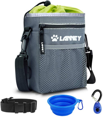 Bolsa de entrenamiento para perros pequeños a grandes, bolsa de entrenamiento para perros pequeños y grandes, bolsa de regalo para bocadillos para entrenamiento de recompensa, caminar, clip de metal, cinturón de cintura, correa de hombro, dispensador de b - BESTMASCOTA.COM