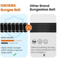 Correa de seguridad para perro IOKHEIRA 3 en 1, multifuncional, para mascotas, con cierre de gancho y hebilla para cinturón de seguridad, mosquetón giratorio de aluminio - BESTMASCOTA.COM