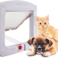 Paws & Pals - Puertas con batiente con 4 cierres para entrada y salida de mascotas – Modelo resistente - BESTMASCOTA.COM