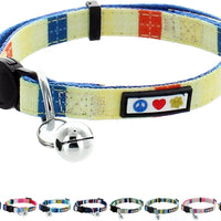 Pawtitas Collar de gato multicolor con hebilla de seguridad extraíble para gato, collar de gato - BESTMASCOTA.COM
