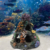 PINVNBY - Decoración de acuario de coral, resina para pecera, roca, montaña, cueva, adornos, Betta Fish House, para Betta, reposo, esconderse, jugar a la raza - BESTMASCOTA.COM