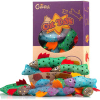 Juguete de 12 piezas 3.5" Catnip gato juguetes peces suave brillante juguete gatito Juego interactivo varios colores - BESTMASCOTA.COM