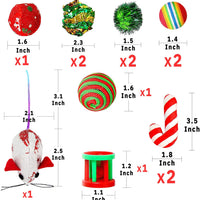 Highland Farms Set de regalo de Navidad para gatos – Relleno de juguete para gatos – Pack de 12 paquetes de juguetes para cesta de fiesta - BESTMASCOTA.COM