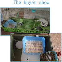 Kathson - Jaula de arena de animales pequeños, para entrenar en esquina, inodoro para mascotas, ideal para conejo, conejo, chinchilla, hurón, cobaya, hámster (color al azar) - BESTMASCOTA.COM