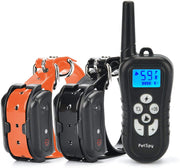 PetSpy collar de choque de entrenamiento de perro doble para 2 perros con pitido, vibración y choque eléctrico, recargable e impermeable E-Collar de entrenamiento Remoto. - BESTMASCOTA.COM