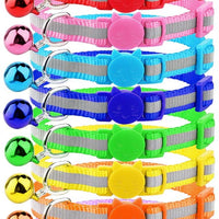 Milliepet - 8 collares reflectantes para gato con campana de nailon colorido ajustable para Kitty - BESTMASCOTA.COM