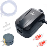 Bomba de aire para acuario de 4 Watt 4-LPM, 2 enchufes con accesorios, bomba de oxígeno ajustable para tanque para peces de 20 a 100 galones, de la marca Uniclife - BESTMASCOTA.COM
