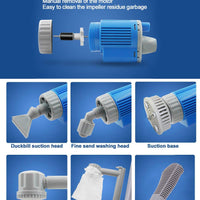 Upettools - Limpiador de grava para acuario, eléctrico, automático, extraíble, cambio de agua, filtro de arena y algas, 110 V/28 W - BESTMASCOTA.COM
