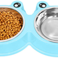 UPSKY - Cuencos dobles para gatos, para modelar, alimentador de agua alimentaria, antideslizante, acero inoxidable, para conejo y mascotas - BESTMASCOTA.COM