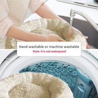 Docatgo Cama para mascotas, cama para gato de donut, lujosa cama de piel sintética para perro y gato (redonda) - BESTMASCOTA.COM