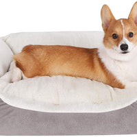 JEMA Rectangle Dog Bed - Lounger for Dogs & Cats with Non Slip Waterproof Bottom, Square Medium Cuddler Pet Bed … - BESTMASCOTA.COM