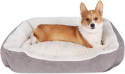 JEMA Rectangle Dog Bed - Lounger for Dogs & Cats with Non Slip Waterproof Bottom, Square Medium Cuddler Pet Bed … - BESTMASCOTA.COM