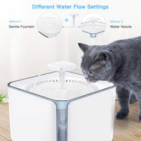 Nemobub Fuente de agua para mascotas, dispensador automático de agua para gatos, perro con ventana de agua, dispensador de agua para mascotas, súper silencioso dispensador de agua para gatos, perros, 2 modos de salida de agua, actualización de protección - BESTMASCOTA.COM