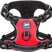 PoyPet 2019 - Arnés para perro con 4 hebillas a presión, reflectante con 2 ganchos delanteros y traseros y un mango de fácil control [no necesita pasar por encima de la cabeza del perro] - BESTMASCOTA.COM