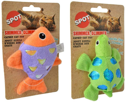 Ethical Pet Shimmer-Glimmer Catnip Cat Toy Bundle: Pescado y tortuga, varios colores - BESTMASCOTA.COM