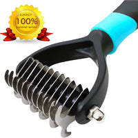 LUKACY Peine desengrasante, cepillo desengrasante para remover pelaje de perro, herramienta para rastrillo para gatos, pequeños caniches de pelo largo, gran cobertura, herramientas de aseo para mascotas en V de 2 lados - BESTMASCOTA.COM